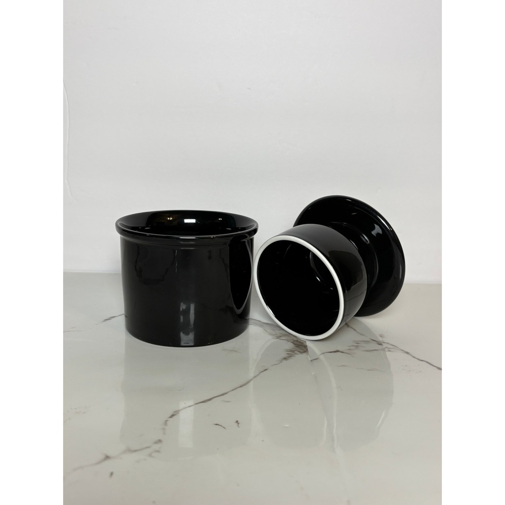 Urban Cupboard Ceramic Butter Keeper Black French Butter Crock 2 PC New - Picture 2 of 7